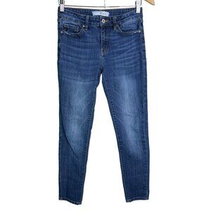Kancan Ashlyn Skinny Jeans Size 5/26 Mid Rise Super Blue Cotton Blend Stretch